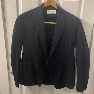 OFFICINE GENERALE Unstructured Navy Searsucker Jacket Lightweight 54